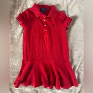 Polo Ralph Lauren Little Girls Red Polo Dress Size 3T